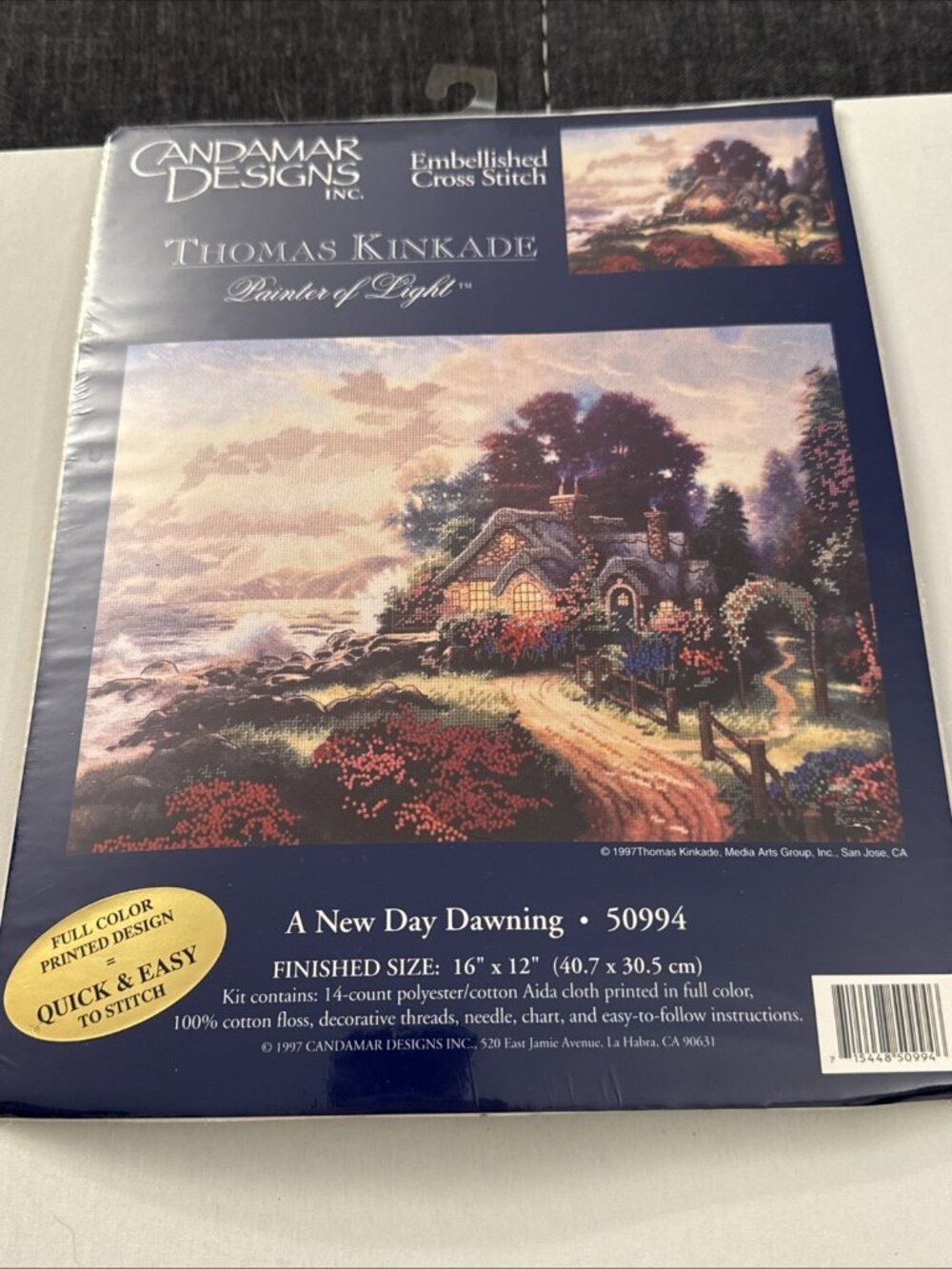 Thomas Kinkade New Day Dawning Needlepoint Kit 14 x 11 Candamar New 30932 B50